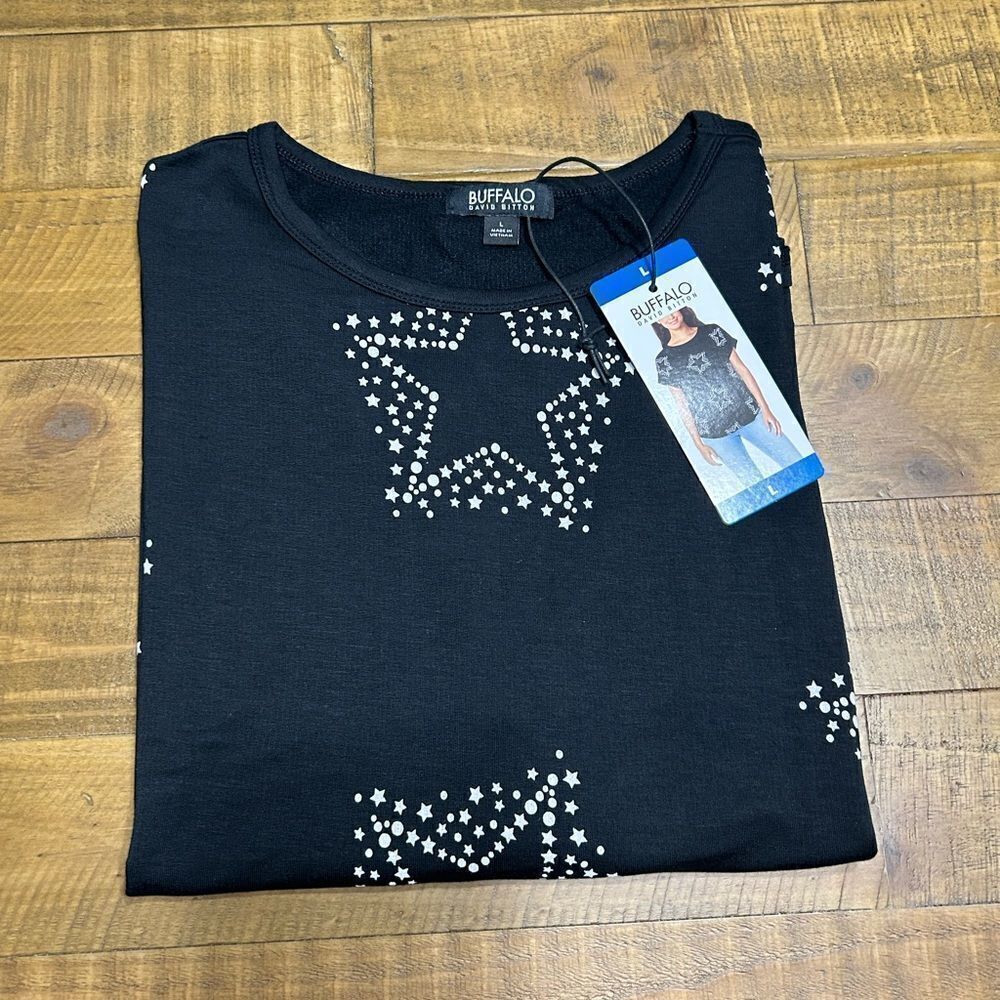Buffalo Women’s French Terry Short Sleeve Top - Picture 2 of 12